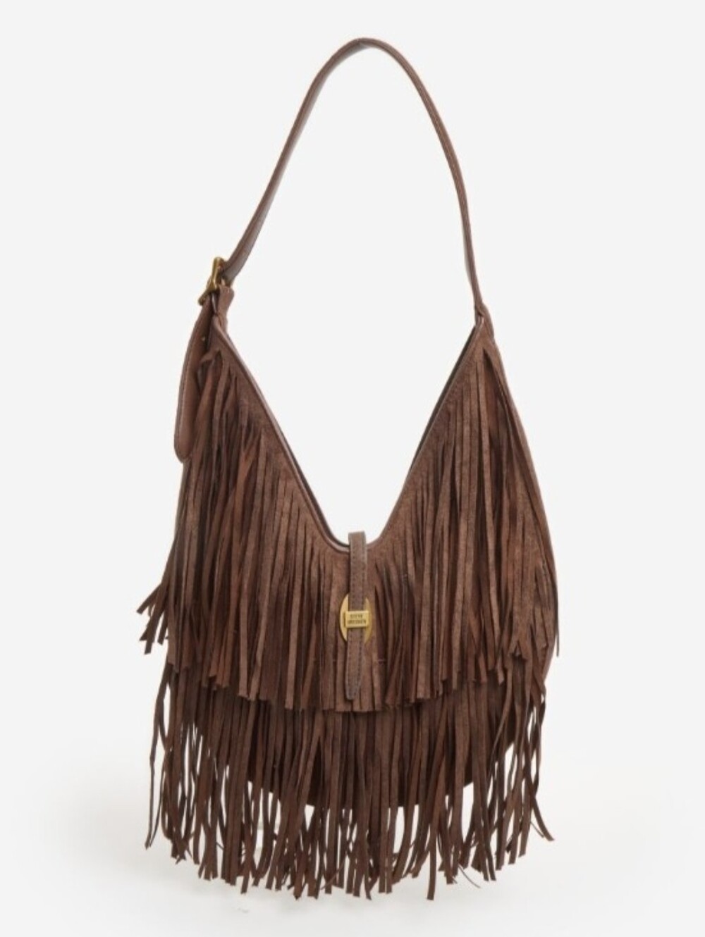 Steve Madden Brown Suede Fringe Shoulder Bag